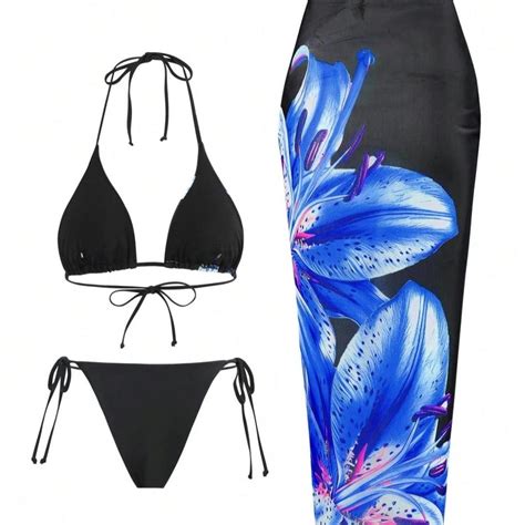 Floral Three Piece Bikini Set Never Worn Before No Tags Depop