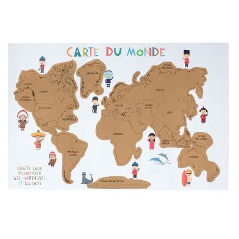 Jouets Ducatifs Poster Gratter Planisph Re Carte Du Monde Jeu