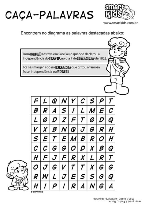 Atividade Caça Palavras Independência do Brasil Atividades Smartkids