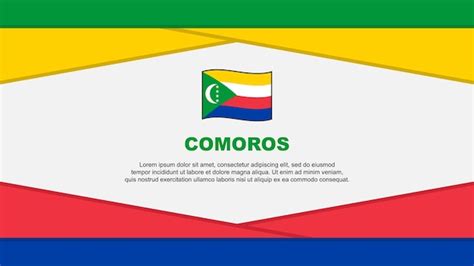 Premium Vector Comoros Flag Abstract Background Design Template