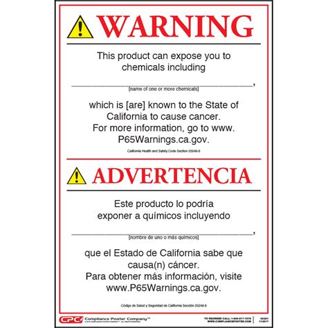 california proposition  consumer product warning signs