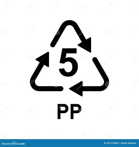 Le Plastique Recyclent Licône Vecteur Du Symbole Pp 5 Code De