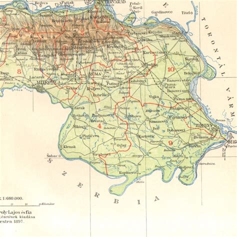 1897 SYRMIA COUNTY Antique Dated Map Austro-hungarian Empire - Etsy