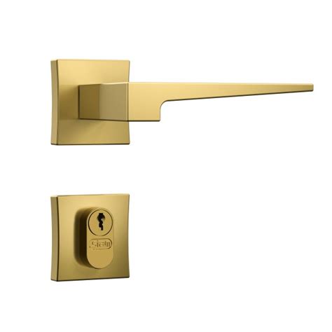 Fechadura Classic Roseta Quadrada Externa Gold Loja Stam