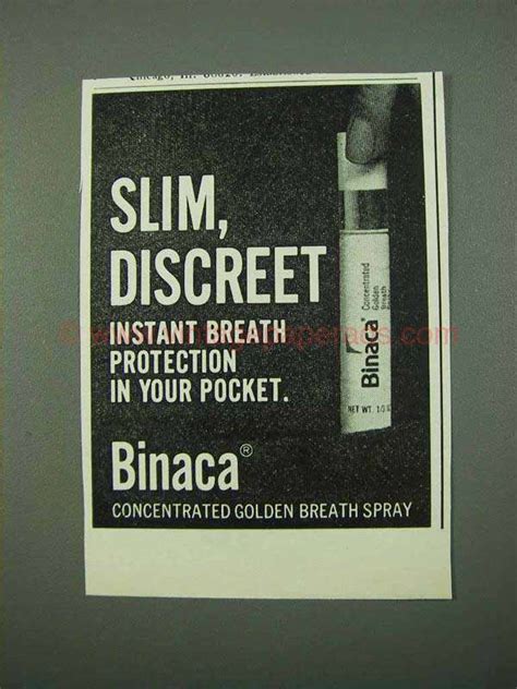 1969 Binaca Concentrated Golden Breath Spray Ad - Discreet-C