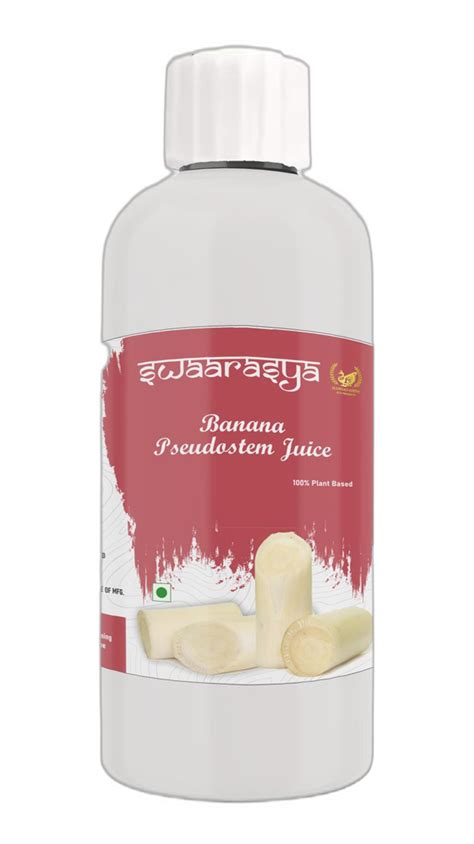 Cloudy White Citric Acid Swaarasya Banana Pseudostem Juice Packaging