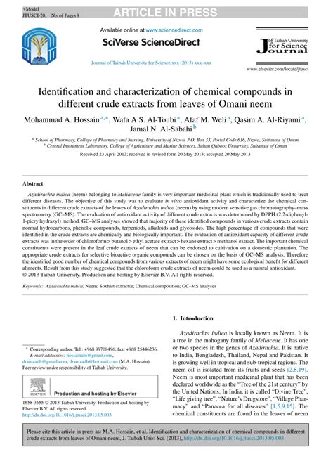 PDF Identification And Characterization Of Chemical Compounds In