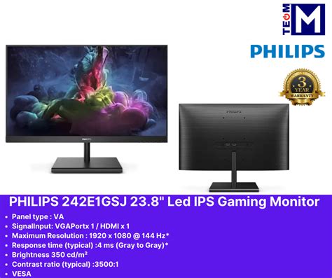 Philips 242E1GSJ Gaming FHD 23 8 LED VA Monitor 144Hz 1ms AMD