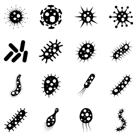 Premium Vector Set Of Bacteria And Virus Vector Illustration