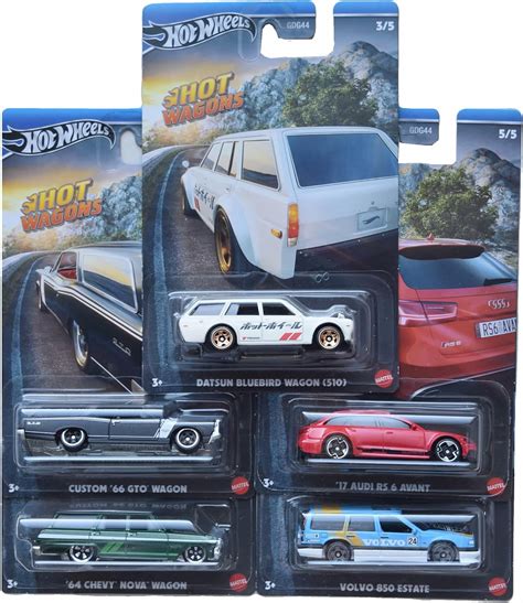 Amazon Hot Wheels Hot Wagons Set Of Chevy Nova Wagon Custom Gto Wagon Datsun
