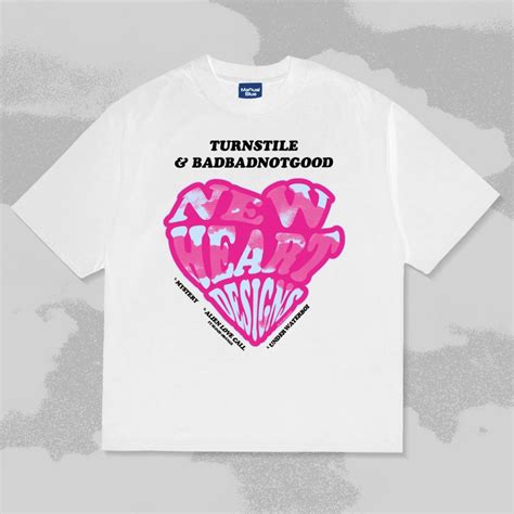 Jual Turnstile And Badbadnotgood New Heart Designs Bootleg Shirts