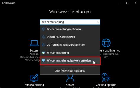 Systemreparaturdatenträger Recovery DVD erstellen unter Windows 10