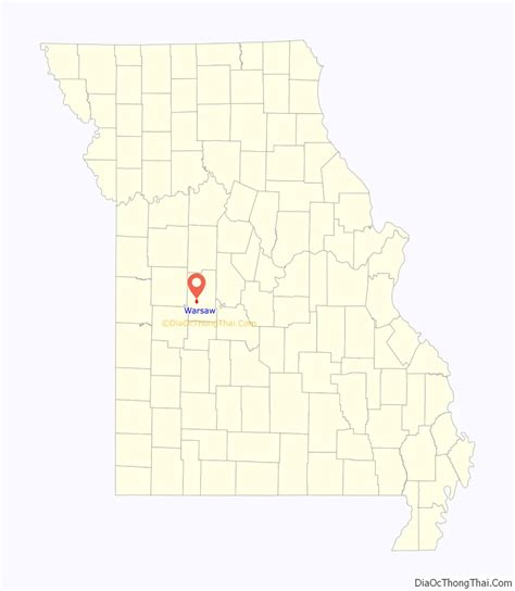 Map of Warsaw city, Missouri