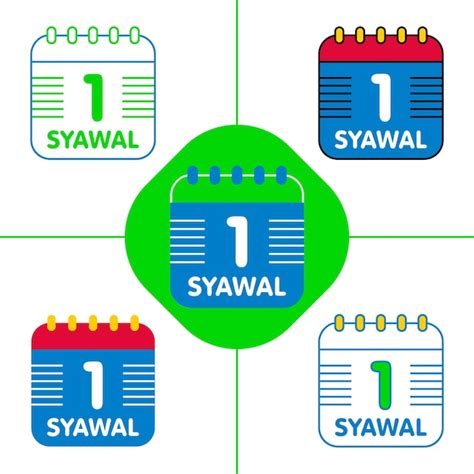 Calendario Syawal En Estilo De Diseño Plano Vector Premium