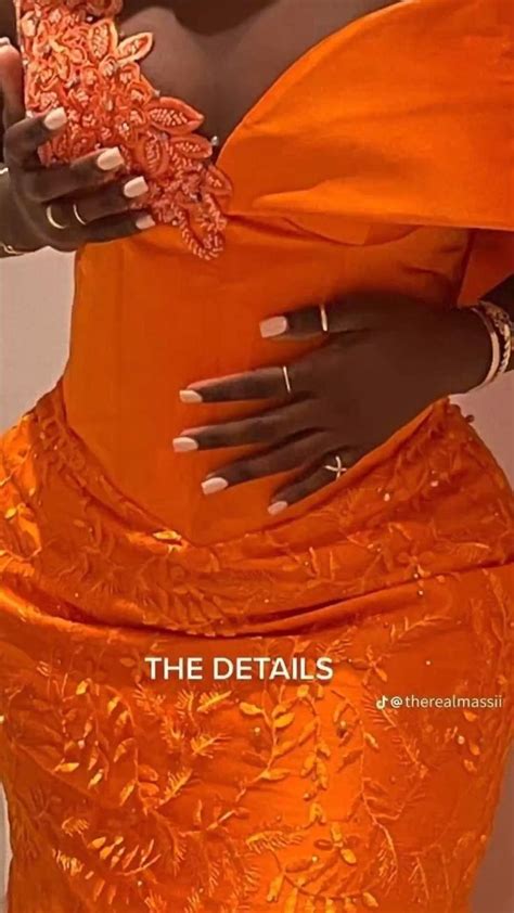 Orange Corset Gown For Asoebi Latest African Fashion Dresses