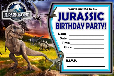 12 JURASSIC WORLD Birthday Invitations (12 5x7in Cards, 12 ...