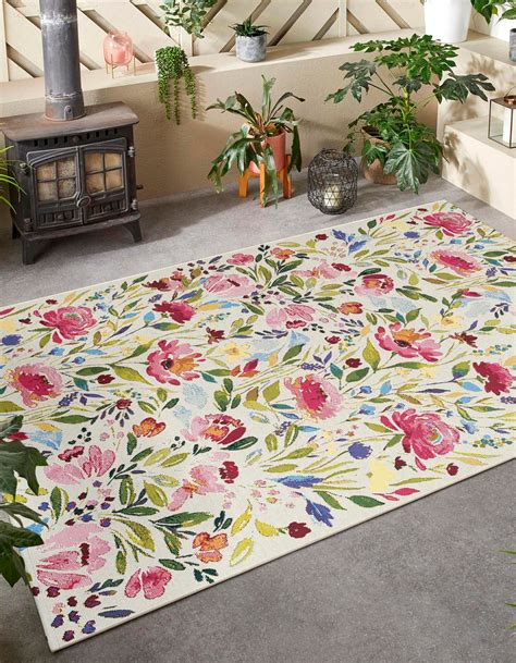 Multicolor 5 3 X 8 Botanical Indoor Outdoor Rug