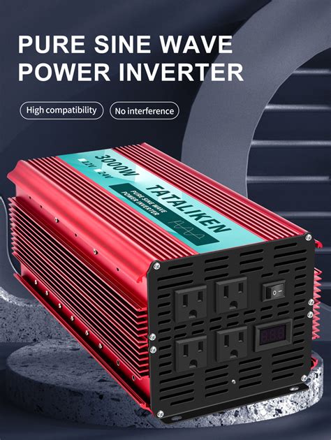 Pure Sine Wave Inverter 3000W Full Power 24V to 110V AC With 4 US ...