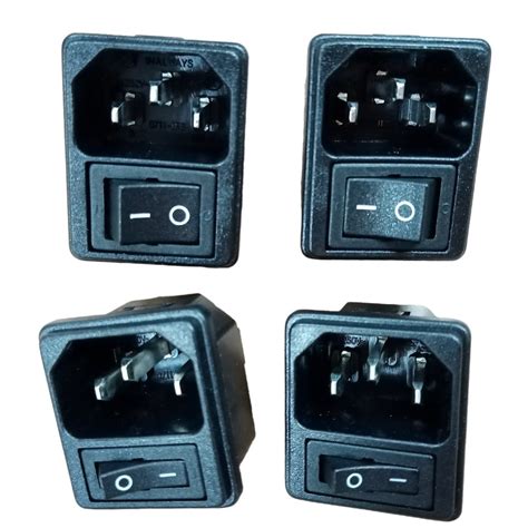 10a 250v Iec 320 C14 Ac Panel Mount Female Outlet Inlet Power Plug Connector Rocker Switch