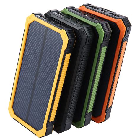 Solar Power Bank Dual Usb Power Bank With Led Light Mah Waterproof