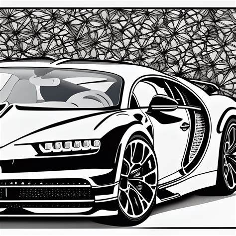 Dibujo Para Colorear De Bugatti Chiron En Blanco Y Negro