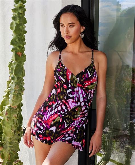 Magicsuit Womens Flutter Willow V Neck Swimdress Macys