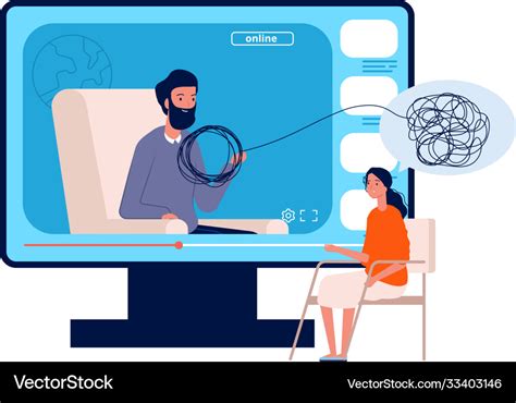 Online psychotherapy psychologist consultation Vector Image