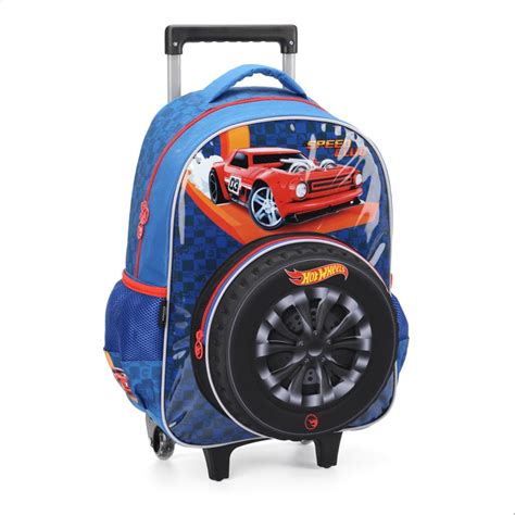 Mochila De Rodinhas Meninos Hot Wheels Luxo Shopee Brasil
