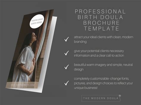 Doula Brochure Template Birth Doula Brochure Doula Tri Fold Etsy