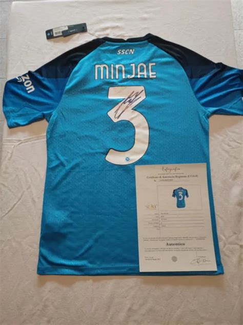 MAGLIA AUTOGRAFATA KIM MIN JAE Napoli Home 22 23 Con Certificazione COA