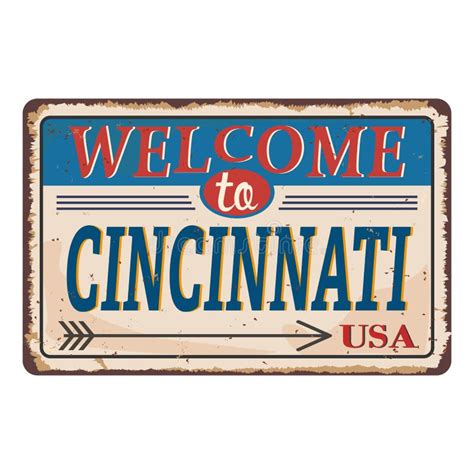 Welcome To Cincinnati Usa United States Of America Colors Vintage