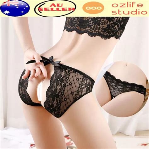 WOMEN LACE PANTIES Open Crotch Thongs G String Sexy Lingerie Briefs