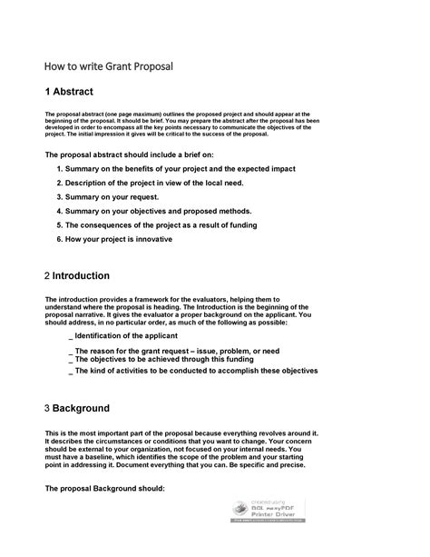 40 Grant Proposal Templates Nsf Non Profit Research Templatelab