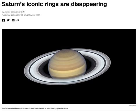 Saturns Iconic Rings Are Disappearing May 24 2023 News Gematria