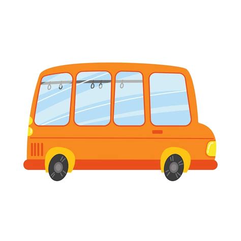 Premium Vector | Cartoon orange school bus vector illustration in cartoon style for children ...