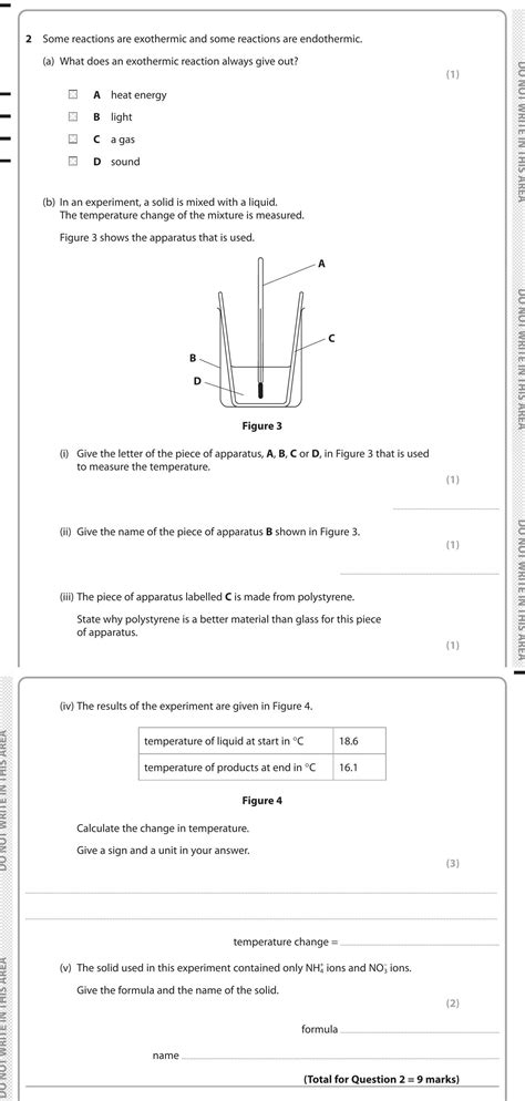 GCSE Edexcel Chemistry: Combined Science Endothermic and exothermic