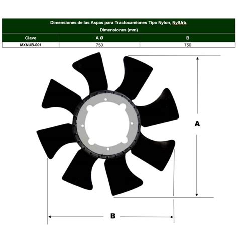 Aspa De Ventilador Para Nissan Aspas Para Tractocamiones Nylon