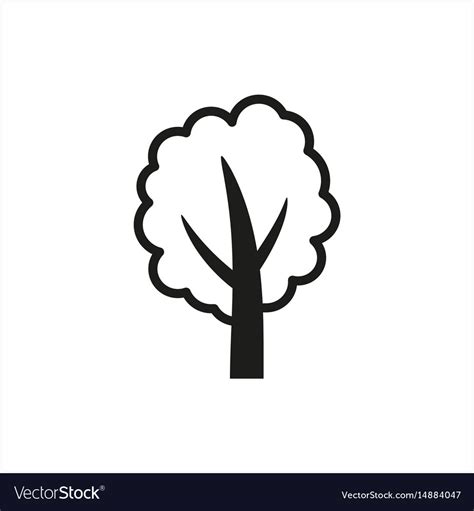 Simple Minimal Black Tree Icon Symbol Style Vector Image