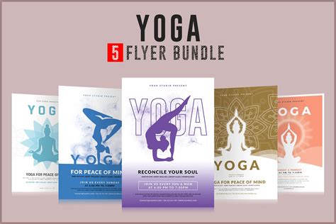 Yoga Flyer Bundle Editable Yoga Flyer Template Yoga Class Etsy