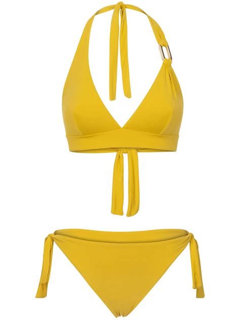 Fisico Triangle Cup Bikini Set Yellow FARFETCH