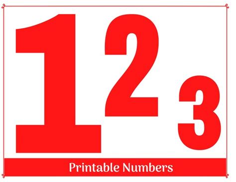 Red Clip Art Numbers Printable And Resizable Banner Numbers Etsy