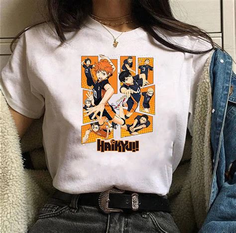 Camiseta de Haikyuu para hombre camisa creativa de Anime japonés