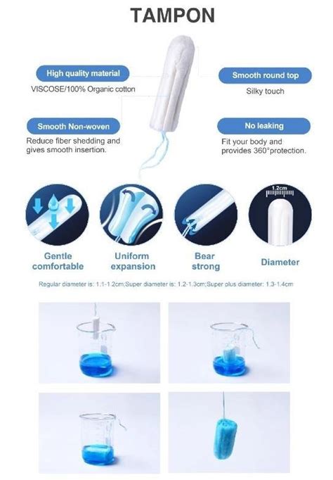 Professional Disposable 100 Organic Cotton Menstrual Tampon Catheter Tampon Women Period Tampon