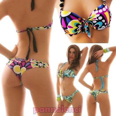 Bikini Costume Push Up Brasiliana Due Pezzi Multicolor Moda Mare Donna