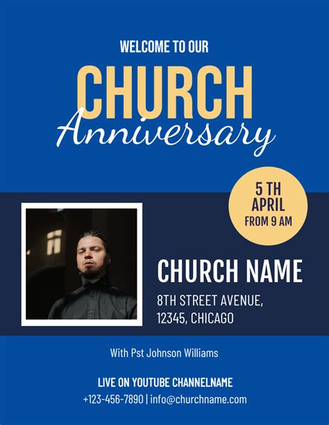 Free Church Anniversary Flyer Template Venngage