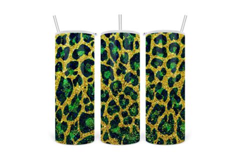 Tumbler Sublimation Leopard Gold Seafoam Graphic By Abell Design