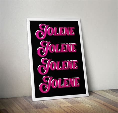 Jolene song lyrics Dolly Parton graphic typography poster | Etsy