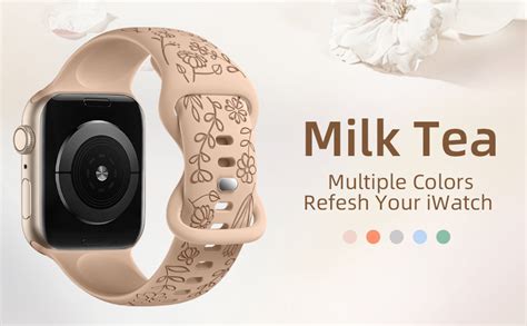 Daqin Pack Floral Engraved Bands Compatible With Apple Watch Band