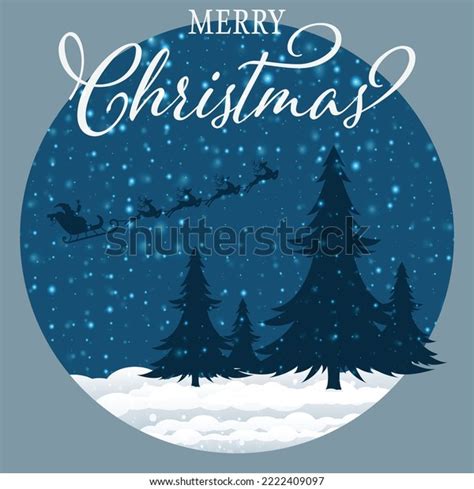 Santa Flying Through Night Sky Under Stock Vector Royalty Free