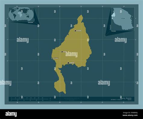 Kigoma Region Of Tanzania Solid Color Shape Locations And Names Of